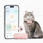 SEEWORLD P1 GPS Cat Dog Tracker - for Anti Lost, Waterproof, Real Time Tracking & Smart Activity Tracking Device, Unlimited Range, Fits All Pet Collars (Pink)