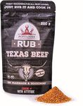 Poppamies Texas Beef BBQ Rub - 100% Natural BBQ Seasoning - Dry Marinade & Perfect Seasoning for Beef & Pork - Great in The Grill Oven Boiler - Perfectly Balanced Blend Of Spices - Large Pack (200g)