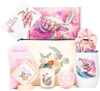 Sea Turtle Gift Christmas Basket - Unique Gifts for Turtle Lovers, Moms, Teachers, Birthdays, Weddings, Anniversaries, Holidays