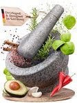 ChefSofi 3.5 Cup-Capacity Mortar and Pestle Set - Unpolished Heavy Granite for Enhanced Performance and Organic Appearance