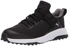 PUMA Men's Fusion Evo Golf Shoe, Puma Black-Quiet Shade, 9