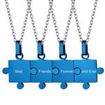 ChainsHouse Best Friend Matching Necklaces BFF Necklace for 4 Pack Necklace