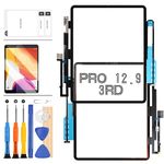 Screen Replacement For iPad Pro 12.9 3rd Gen Touch Screen Panel Digitizer Glass Repair Kits Compatible with For iPad Pro 12.9 A1876 A2014 A1895 A1983 with Tempered Glass and Tools(Not LCD)