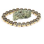 SAINTIMO ® Natural Pyrite Stone with Original Ring - Certified Bracelet for Women and Men - Real Crystal for Money, Wealth, Abundance, and Success (Bracelet + Stone).