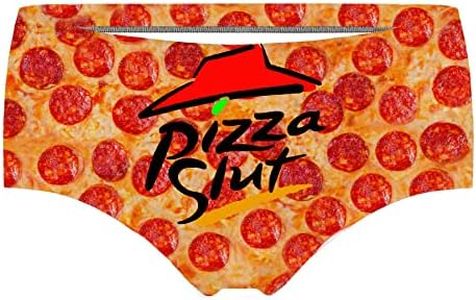 JINKAIJIA Women's Fashion Flirty Sexy Funny Naughty 3D Printed Cute Animal Underwears Briefs Gifts, Pizza , Large