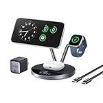 Anker Prime Wireless Charger Stand, Qi2 25W Certified 3-in-1 Wireless Charger, Smart Display with TEC Active Cooling, Dock Stand for iPhone 17, Apple Watch, AirPods, and More