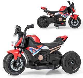 Costzon 6V Kids Motorcycle, 3-in-1 Battery Powered Kids Ride-on Motorcycle with 2-Wheel & 3-Wheel Conversion & Detachable Training Wheels,Headlight, Music & Horn, Electric Bike Motorcycle for Kids