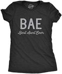 Crazy Dog T-shirts Womens BAE Best Aunt Ever Tshirt Funny Niece Nephew Family Vintage Novelty Tee (Heather Black) - L