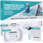 Lunderg Under Mattress Bed Alarm for Elderly Adults & Chair Alarm Set - Wireless Early-Alert Bed Pad, Chair Pad & Pager - Bed Alarms and Fall Prevention for Elderly and Loved Ones