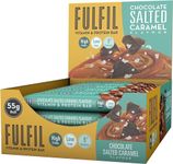 Fulfil Vitamin and Protein Bar (15 x 55 g Bars), Chocolate Salted Caramel Flavour, 20 g High Protein, 9 Vitamins, Low Sugar