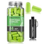 Neutron Soft Foam Ear Plugs with Travel Case - Noise Cancelling 38dB SNR - Earplugs for Sleeping, Travel, Concerts, Studying, Work, Loud Noise, Snoring - 60 Pairs - Green