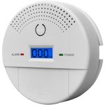 Combination Carbon Monoxide Detectors &Smoke Alarm, CO Alarm Detector With Digital LCD Display and Voice Warning,Suitable for your Home,Garage,Office(9V Batteries NOT Included)