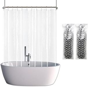 YISURE Clawfoot Tub Shower Curtain, Wrap Around Clear Shower Curtain Liner with 6 Bottom Magnets PEVA Extra Wide Bathtub Curtain for Bathroom Vintage Freestanding Tub 180’’W x 70’’L