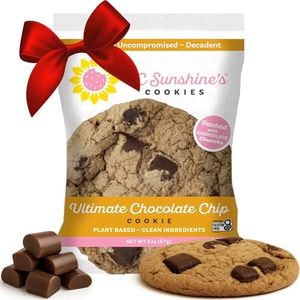 KC Sunshine’s Chocolate Chip Cookies (Pack of 6) – Gluten Free Snacks - Dairy Free, Nut Free, Vegan Friendly & Plant Based – Gluten Free Cookies Individually Wrapped