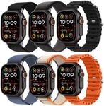 6 Pack Sport Bands - Compatible with Apple Watch Ultra 2/Ultra Bands 49mm 45mm 44mm Men Women,Breathable Trail Loop+Alpine Loop+Ocean Bands for iWatch Ultra 2/Ultra Series 10 46mm SE 9/8/7/6/5/4