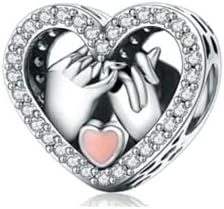 PHCLASY Perles Le cœur de l'amour Charms Argent Sterling 925 Breloque Bead Compatible pour Européen Bracelets et colliers Charms et perles pour femme