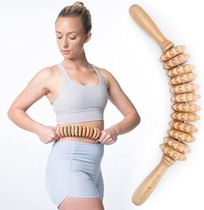 Body Back Wood Therapy Curved Roller for Maderoterapia, Lymphatic Drainage, Cellulite Massage, and Massage Rolling, Natural Muscle Massage Stick Tool for Massage and Relaxation…
