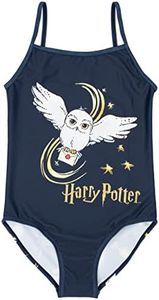 Harry Potter Swimsuits Muchachas Hogwarts Borgoña o Marina Hedwig Swimwear 8-9 años