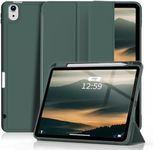 ZKTUYU Case for iPad Air 11” 6th Generation 2024 M2 / Air 5th / 4th Generation 10.9 Inch Case with Pencil Holder, Auto Wake/Sleep, Smart Trifold Stand Protective Cover, Dark Green