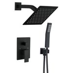 Dalang Shower System Matte Black Shower Faucet Set with 8 inch Shower Head and Handheld Shower Spray