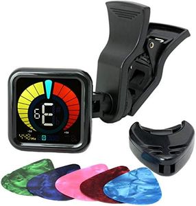Rockjam Wetune Clipon Tuner pour Tous les Instruments avec Violon Guitare Basse Ukulélé et Modes de Réglage Chromatique