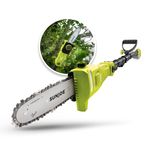 Sun Joe 24V-PS8-LTE 24-Volt 8-Inch 2-Ah Cordless Telescoping Chainsaw Pole Saw, Green