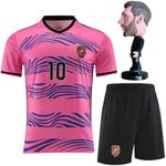 RIKPR #10 Soccer Jersey for Boys Girls Youth Size Uniform Kids Football Shirt Gift Set (US, Age, 7 Years, 8 Years, pink)