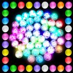 200 Pcs Mini Round LED Balloon Light Bulk Flash Waterproof Tiny LED Balls Light for Paper Lantern Birthday Pool Party Wedding Glow Decoration, 2 Styles, Multicolored and White Light