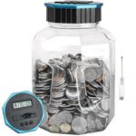 X-Large Piggy Bank for Adults Kids, Vcertcpl Digital Coin Counting Bank with LCD Counter, 2.4L Capacity, Great Coin Counter Bank Money Counting Jar with Total Amount Displayed (Blue, X-Large)