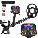 WOOTOOR Metal Detectors for Adults Waterproof - Professional Higher Accuracy Gold Detector with LED Display, 5 Mode, Advanced DSP Chip 11" Coil Metal Detectors