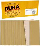 Dura-Gold Premium Sandpaper - 80 Grit - 1/2 Sheet Size Wood Workers Gold, 4-1/2" x 11" with Hook & Loop Backing - Box of 20 Sheets - Hand Sand, Block Sanding, Use on Sander Tools - Woodworking, Auto