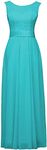 LuckyMjmy Lace Long Bridesmaid Dress Formal Ball Gown Party Prom Wedding Dress, Turquoise, Small