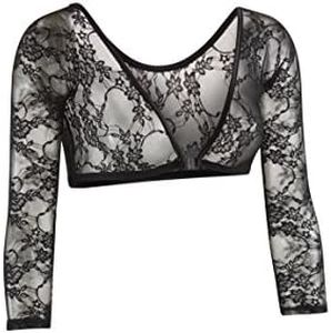 Sleevey Wonders Women’s 3/4 Length Slip-On Lace Sleeves 1X Black – Sheer Reversible Arm Cover Up, Cooling Shrug Bolero for Dresses, Tops & Sun Protection