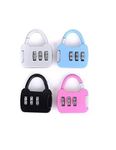 SKA™ 3 Dial Resettable Combination Pad Locks for Lockers, Suitcase, Luggage,Laptop Bag and for Many use (Random Color) (Pack of 4)