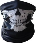 Karazan Skull Tubular Mask Balaclava Bandana Motorcycle Scarf Face Neck Warmer Ghosts Skeleton Harley Call of Duty Hunting (Black)