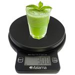 Malama Digital Kitchen Scale, Food Scale, High Precision, Multifunctional with 0.1oz/1g Increment, 11lb/5kg Capacity, Unit Convert, LCD Display, Tare Function, Black (Batteries Included)