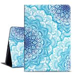 ipad 10.2 Case 7th Generation Cover 2019, Vimorco Soft Rubber Back Cover, Protective Leather Case, Adjustable Stand Auto Wake/Sleep Smart Case for Apple ipad 10.2 inch (Blue Mandala)