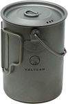 Valtcan 900ml Titanium Pot Backpacking Camping Open Fire Mug Cup 34 fl oz with Lid and Stuff Sack