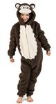 Wunsy Children's Brown Monkey All-in-One Onesie CostumeAll-In-One for Boys or Girls in Soft Fleece with a Tail In Childrens Age Years 8-9 Monkey54