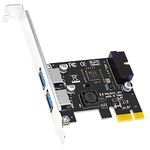 GLOTRENDS U3055-N USB 3.2 Gen1 5Gbps PCIe Expansion Card with 19PIN USB Header, Low Profile Bracket Included, Compatible with Windows and Linux (Not Support Mac OS)