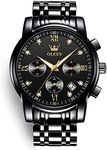 OLEVS Men's Watches Big Face Black 