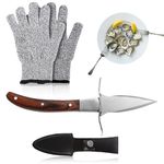 Oyster Knife set,Oyster Knife and Gloves Set,oyster shucking knife,Oyster Opener Tool Kit,Oyster Shucker Knives with Hand Guard, Suitable for Oysters Lover, Oyster Shucker Kit With Comfort Wood-handle