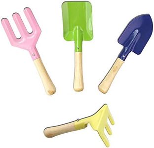 LIDAGO Set of 4 Kids Garden Tools Includes Shovel, Rake, and Trowel | Children Beach Sandbox Toy