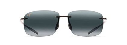 Maui Jim Sunglasses | Breakwall 422-0215 | Gloss Black Sport Frame, Frame, Polarized Neutral Grey Lenses, with Patented PolarizedPlus2 Lens Technology