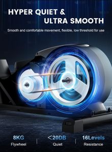 Cowmew Elliptical Cross Trainer – 16-Level Magnetic, 8KG Flywheel, 42cm Stride, App Compatible