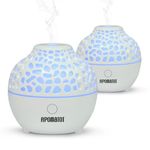 APOMOTOT 2 Pack Essential Oil Diffuser,Mini Portable Aromatherapy Diffusers,60ml Cool Mist Humidifier with USB 7 LED Light Color,Waterless Auto Shut-Off for Gift Home Office Room