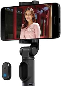 Xiaomi Selfie Stick with Micro USB Rechargeable Bluetooth Remote, Tripod Stand, Multifunctional Selfie Stick with Extendable Aluminium Monopod, 360 deg Rotation Phone Holder, Adjustable Grip (Black)