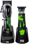 TPOB Black Slime 2 Splatt Clipper Trimmer Set Barber Hair Clippers for Men 6800 RPM with Rubber Case