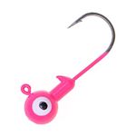 Temorah Fishing Lures Jig Heads ,Ball Heads 1/32oz-1oz,Sharp Fishing Hooks for Freshwater or Saltwater (Fluorescent Pink, 1/2OZ 20PCS)