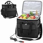 Electric Car Cooler for Vehicle Driver - Soft Cooler Bag Plug in 12v DC ,Collapsible ,Portable ,Soft 25L,36 Cans - Thermoelectric Insulation Bags for Keeping Food Fresh